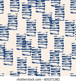 Vector tie dye seamless pattern. Hand drawn shibori print. Ink textured japanese background. Modern batik wallpaper tile. Watercolor indigo endless backdrop.