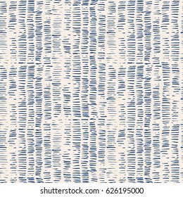 Vector tie dye seamless pattern. Hand drawn shibori print with stripes. Ink textured japanese background. Modern batik wallpaper tile. Watercolor indigo endless backdrop.