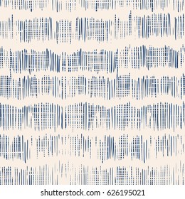 Vector tie dye seamless pattern. Hand drawn shibori print with stripes. Ink textured japanese background.  
