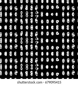 Vector tie dye seamless pattern. Hand drawn shibori print. Ink textured japanese background. Modern batik wallpaper tile. Watercolor indigo endless backdrop. Black and white monochrome swimwear.