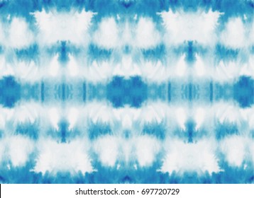 Vector tie dye seamless pattern. Hand drawn shibori print. Ink textured japanese background. Modern batik wallpaper tile. Watercolor endless backdrop.
