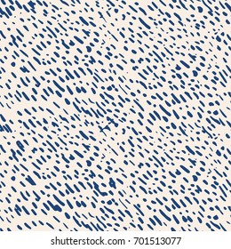 Vector tie dye seamless pattern. Hand drawn shibori print. Ink textured japanese background. Modern batik wallpaper tile. Watercolor indigo endless backdrop. Blue and white watercolour design.