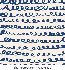 Vector tie dye seamless pattern. Hand drawn shibori print. Ink textured japanese background. Modern batik wallpaper tile. Watercolor indigo endless backdrop. Blue and white watercolour design.