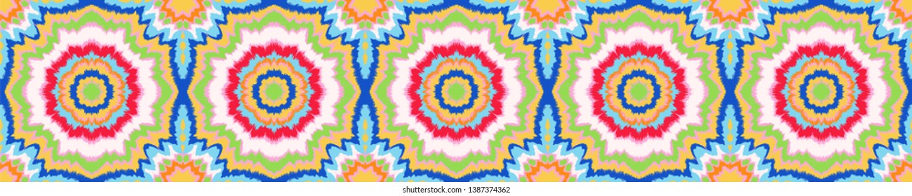 Vector tie dye shibori print. Seamless hand drawn pattern. Ink textured japanese background. Modern batik, wallpaper, tile. Watercolor endless backdrop.