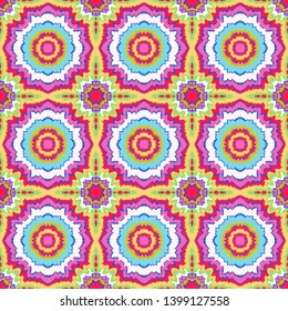 Vector tie dye shibori print. Seamless hand drawn pattern. Ink textured japanese background. Modern batik, wallpaper, tile. Watercolor endless backdrop.