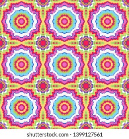 Vector tie dye shibori print. Seamless hand drawn pattern. Ink textured japanese background. Modern batik, wallpaper, tile. Watercolor endless backdrop.