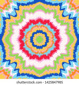Vector tie dye shibori print. Seamless hand drawn pattern. Ink textured japanese background. Modern batik, wallpaper, tile. Watercolor endless backdrop