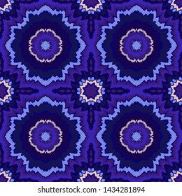Vector tie dye shibori print. Seamless hand drawn pattern. Ink textured japanese background. Modern batik, wallpaper, tile. Watercolor endless backdrop