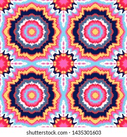 Vector tie dye shibori print. Seamless hand drawn pattern. Ink textured japanese background. Modern batik, wallpaper, tile. Watercolor endless backdrop.