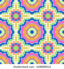 Vector tie dye shibori print. Seamless hand drawn pattern. Ink textured japanese background. Modern batik, wallpaper, tile. Watercolor endless backdrop