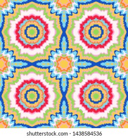 Vector tie dye shibori print. Seamless hand drawn pattern. Ink textured japanese background. Modern batik, wallpaper, tile. Watercolor endless backdrop