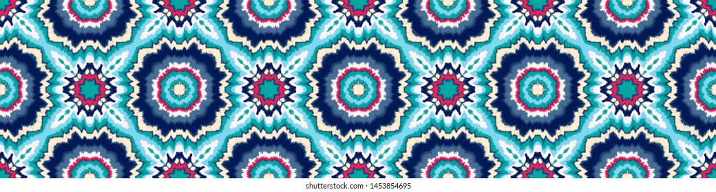 Vector tie dye shibori print. Seamless hand drawn pattern. Ink textured japanese background. Modern batik, wallpaper, tile. Watercolor endless backdrop.