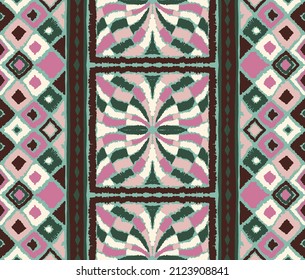 Vector tie dye shibori print. Seamless hand drawn pattern. Ink textured japanese background. Modern batik wallpaper tile. Watercolor endless backdrop.