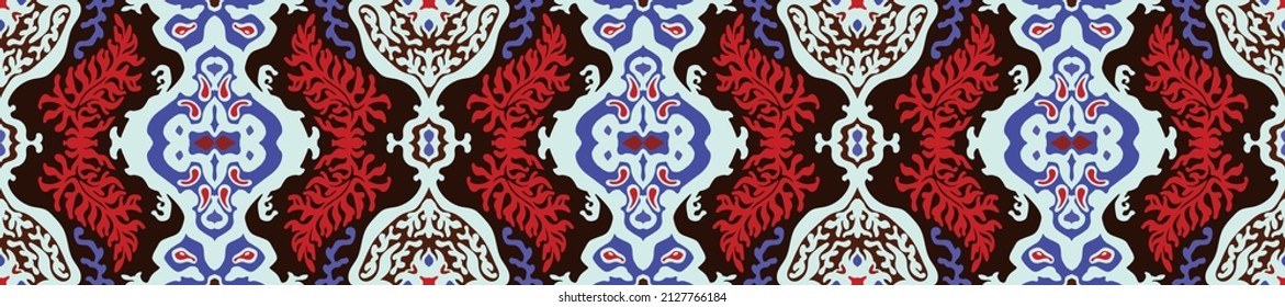 Vector tie dye shibori print. Seamless hand drawn pattern. Ink textured japanese background. Modern batik wallpaper tile. Watercolor endless backdrop.