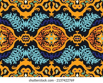 Huella shibori de tinte vectorial. Patrón dibujado a mano sin inconveniente. La tinta textura el fondo japonés. Baldosa de papel de batik moderno. Fondo interminable de acuarela.