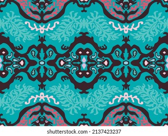 Vector tie dye shibori print. Seamless hand drawn pattern. Ink textured japanese background. Modern batik wallpaper tile. Watercolor endless backdrop.