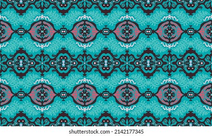 Vector tie dye shibori print. Seamless hand drawn pattern. Ink textured japanese background. Modern batik wallpaper tile. Watercolor endless backdrop.