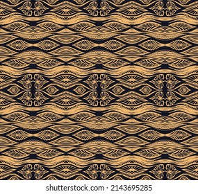 Farbstoff Shibori-Schriftzeichen aus Vektorband. Nahtlose, handgezeichnete Muster. Tintenfisch strukturierter japanischer Hintergrund. Moderne Batik-Tapete. Aquarellfarben, unendlicher Hintergrund.