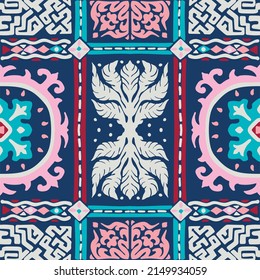 Vector tie dye shibori print. Seamless hand drawn pattern. Ink textured japanese background. Modern batik wallpaper tile. Watercolor endless backdrop.