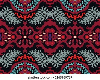 Vector tie dye shibori print. Seamless hand drawn pattern. Ink textured japanese background. Modern batik wallpaper tile. Watercolor endless backdrop.