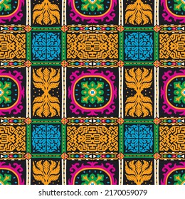 Huella shibori de tinte vectorial. Patrón dibujado a mano sin inconveniente. La tinta textura el fondo japonés. Baldosa de papel de batik moderno. Fondo interminable de acuarela.
