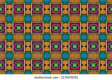 Farbstoff Shibori-Schriftzeichen aus Vektorband. Nahtlose, handgezeichnete Muster. Tintenfisch strukturierter japanischer Hintergrund. Moderne Batik-Tapete. Aquarellfarben, unendlicher Hintergrund.