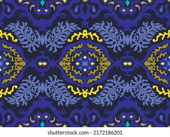 Vector tie dye shibori print. Seamless hand drawn pattern. Ink textured japanese background. Modern batik wallpaper tile. Watercolor endless backdrop.