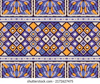 Vector tie dye shibori print. Seamless hand drawn pattern. Ink textured japanese background. Modern batik wallpaper tile. Watercolor endless backdrop.