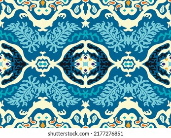 Vector tie dye shibori print. Seamless hand drawn pattern. Ink textured japanese background. Modern batik wallpaper tile. Watercolor endless backdrop.