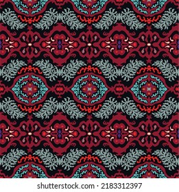 Vector tie dye shibori print. Seamless hand drawn pattern. Ink textured japanese background. Modern batik wallpaper tile. Watercolor endless backdrop.