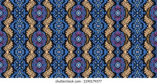 Vector tie dye shibori print. Seamless hand drawn pattern. Ink textured japanese background. Modern batik wallpaper tile. Watercolor endless backdrop.
