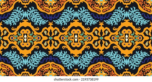 Huella shibori de tinte vectorial. Patrón dibujado a mano sin inconveniente. La tinta textura el fondo japonés. Baldosa de papel de batik moderno. Fondo interminable de acuarela.