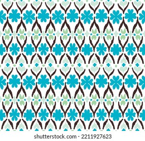 Vector tie dye shibori print. Seamless hand drawn pattern. Ink textured japanese background. Modern batik wallpaper tile. Watercolor endless backdrop.