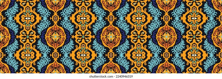Vector tie dye shibori print. Seamless hand drawn pattern. Ink textured japanese background. Modern batik wallpaper tile. Watercolor endless backdrop.