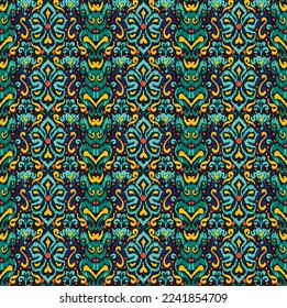 Huella shibori de tinte vectorial. Patrón dibujado a mano sin inconveniente. La tinta textura el fondo japonés. Baldosa de papel de batik moderno. Fondo interminable de acuarela.