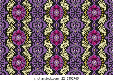 Vector tie dye shibori print. Seamless hand drawn pattern. Ink textured japanese background. Modern batik wallpaper tile. Watercolor endless backdrop.