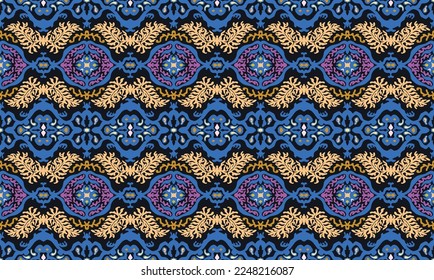 Farbstoff Shibori-Schriftzeichen aus Vektorband. Nahtlose, handgezeichnete Muster. Tintenfisch strukturierter japanischer Hintergrund. Moderne Batik-Tapete. Aquarellfarben, unendlicher Hintergrund.