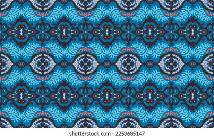Vector tie dye shibori print. Seamless hand drawn pattern. Ink textured japanese background. Modern batik wallpaper tile. Watercolor endless backdrop.