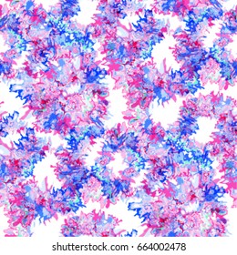 Vector tie dye shibori print. Seamless hand drawn pattern. Ink textured japanese background. Modern batik wallpaper tile. Watercolor endless backdrop.