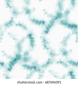 Vector tie dye shibori print. Seamless hand drawn pattern. Ink textured japanese background. Modern batik wallpaper tile. Watercolor endless backdrop.