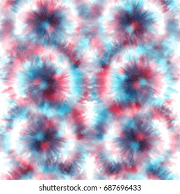 Vector tie dye shibori print. Seamless hand drawn pattern. Ink textured japanese background. Modern batik wallpaper tile. Watercolor endless backdrop.
