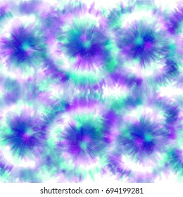 Vector tie dye shibori print. Seamless hand drawn pattern. Ink textured japanese background. Modern batik wallpaper tile. Watercolor endless backdrop.