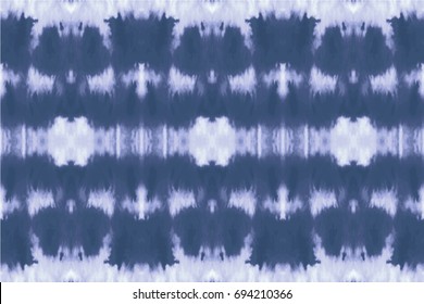 Vector tie dye shibori print. Seamless hand drawn pattern. Ink textured japanese background. Modern batik wallpaper tile. Watercolor endless backdrop.