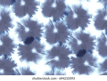 Vector tie dye shibori print. Seamless hand drawn pattern. Ink textured japanese background. Modern batik wallpaper tile. Watercolor endless backdrop.