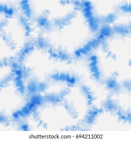 Vector tie dye shibori print. Seamless hand drawn pattern. Ink textured japanese background. Modern batik wallpaper tile. Watercolor endless backdrop.