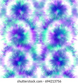 Vector tie dye shibori print. Seamless hand drawn pattern. Ink textured japanese background. Modern batik wallpaper tile. Watercolor endless backdrop.
