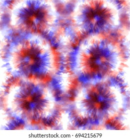 Vector tie dye shibori print. Seamless hand drawn pattern. Ink textured japanese background. Modern batik wallpaper tile. Watercolor endless backdrop.