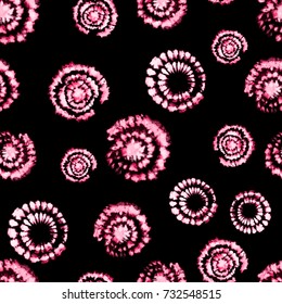 Vector tie dye shibori print. Seamless hand drawn pattern. Ink textured japanese background. Modern batik wallpaper tile. Watercolor endless backdrop.