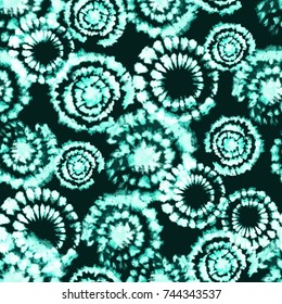 Vector tie dye shibori print. Seamless hand drawn pattern. Ink textured japanese background. Modern batik wallpaper tile. Watercolor endless backdrop.