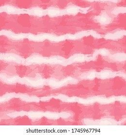 Vector tie dye stripes seamless pattern. Hand drawn shibori print. Ink textured japanese background. Modern batik wallpaper tile. Watercolor endless backdrop for fabric, wallpaper, scrapbooking